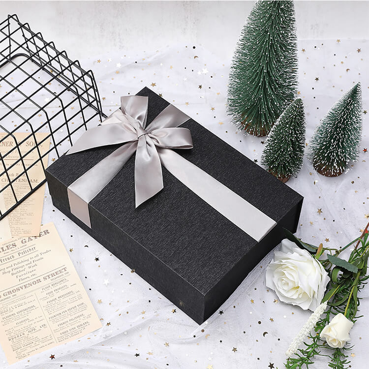 Luxury Empty Folding Magnetic Flap Lid Gift Box With Ribbon - Fosta Group